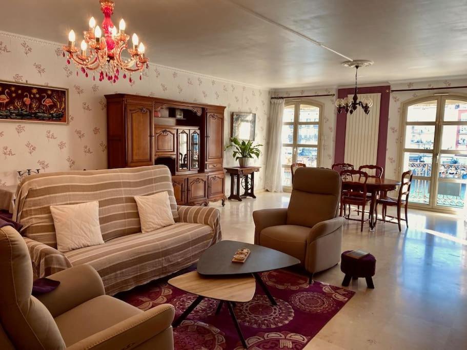Georgio Grand appartement traversant avec vue canal et parking Sète Extérieur photo